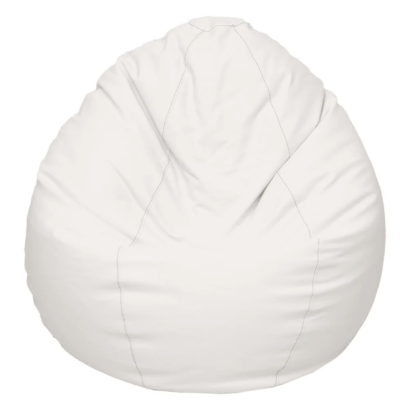 Lazy Panda Handmade Leather Gaming Bean Bags - White - مقعد جلدي